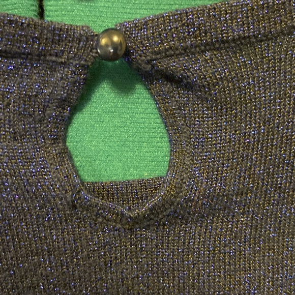 Crown & Ivy Kids Sparkling Blue Dress w/Bow & Leg no Sleeves Sm - Picture 5 of 6